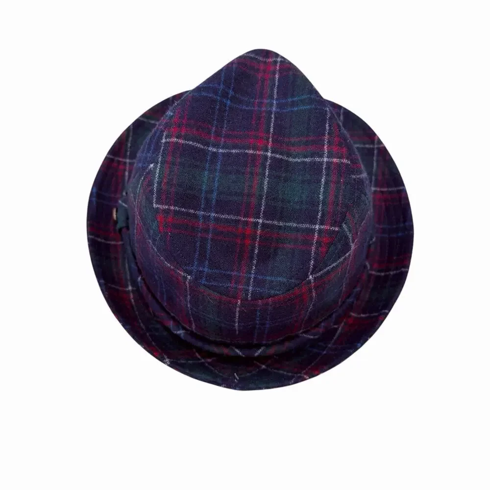 NWT Vintage Pendleton 100% Wool Plaid Fedora Hat Size Large